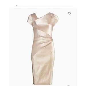 Theia gold cocktail dress